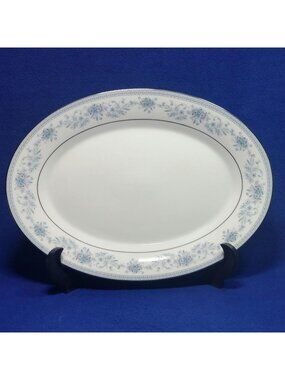 Noritake Blue Hill 14" Oval Serving Platter Pattern 2482 Cottageware Wedding Din